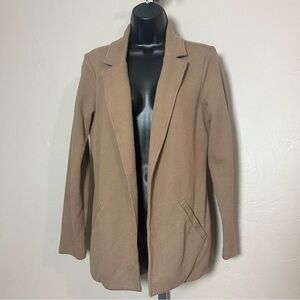 NWOT Matty M Milk Chocolate Brown Waffle Knit Open Front Sweater Cardigan